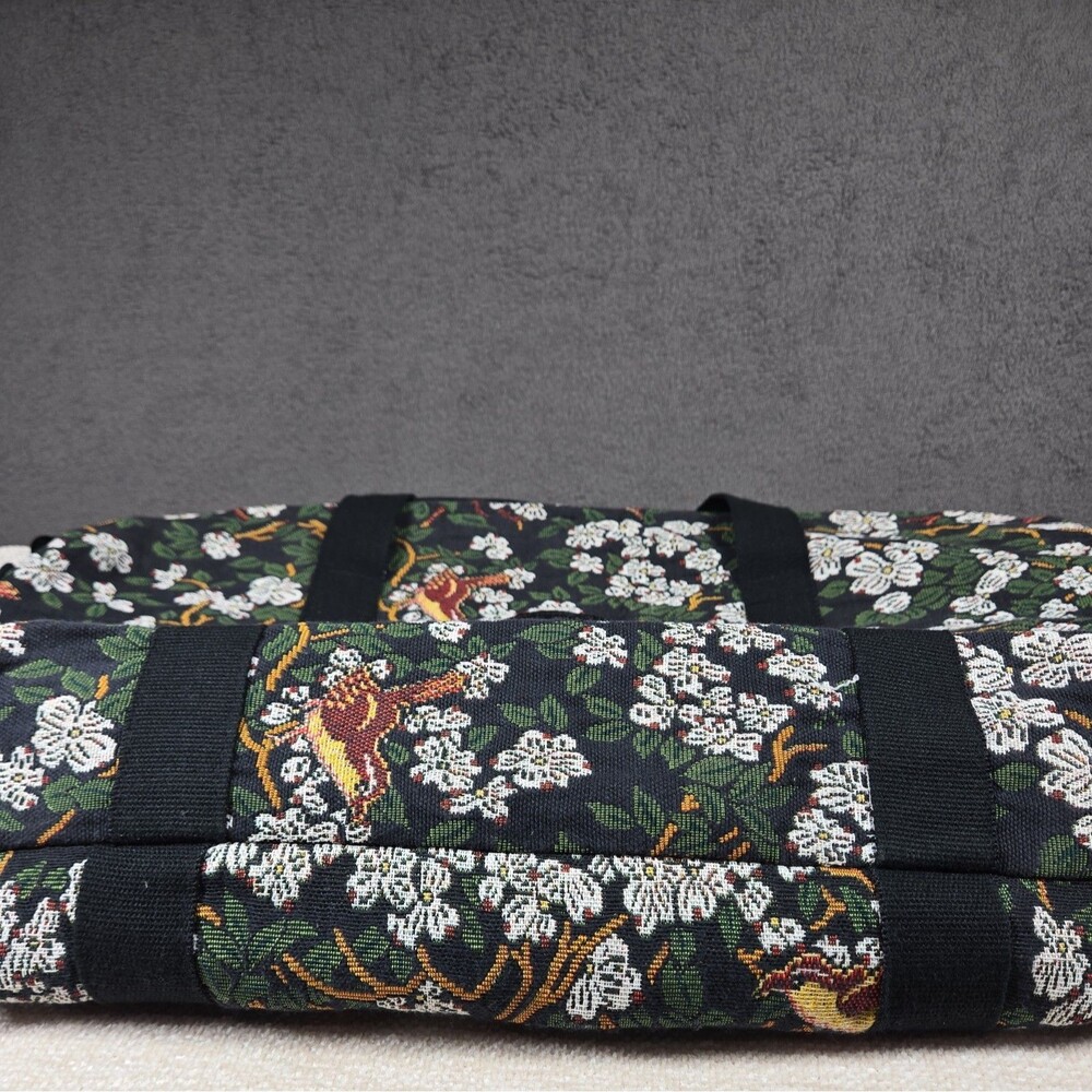 Vintage Bob Timberlake Large Bag Tapestry Fabric Tote Bird Flowers Travel - Picture 10 of 16